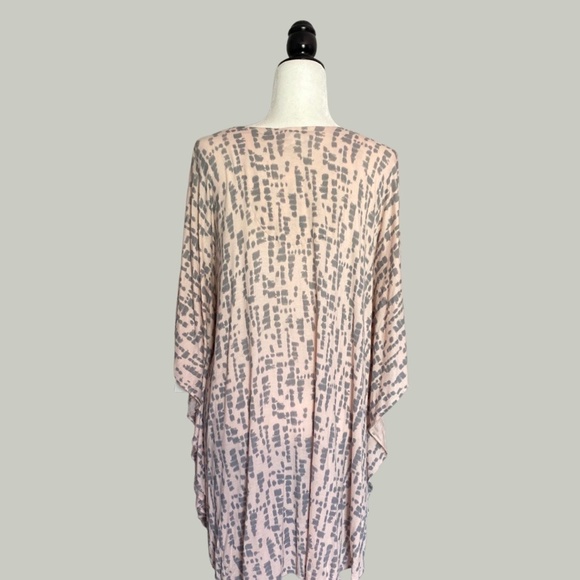 H Halston Pink Kimono-Sleeve Printed Caftan - Picture 8 of 8